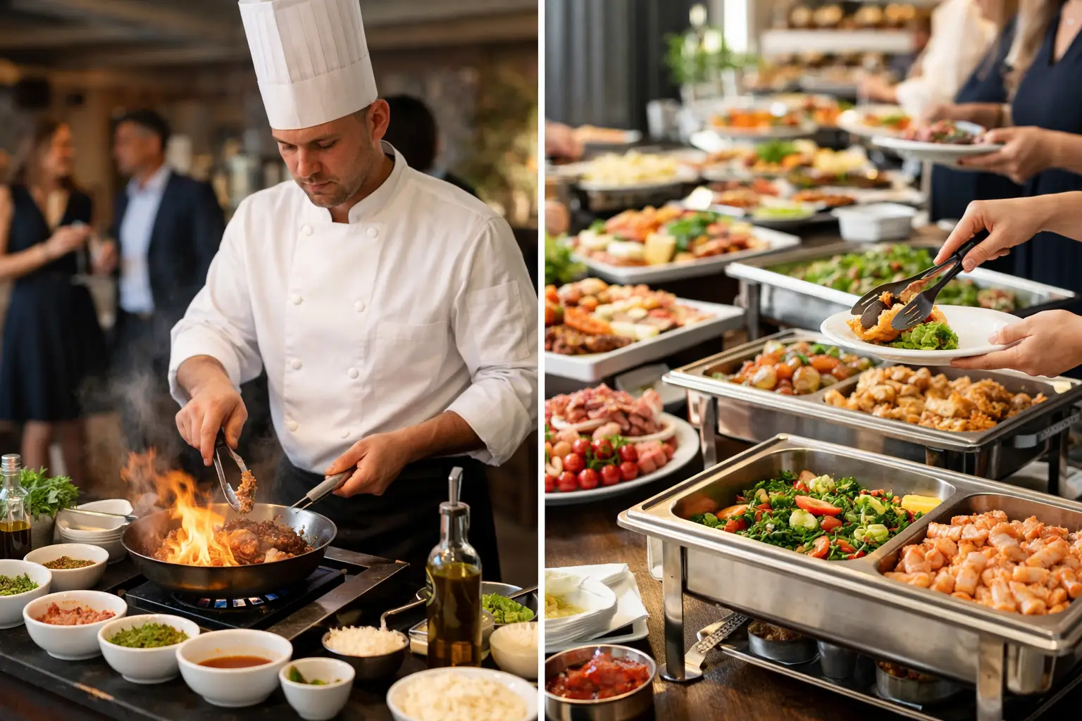 Chef Station Versus Buffet for Private Parties
