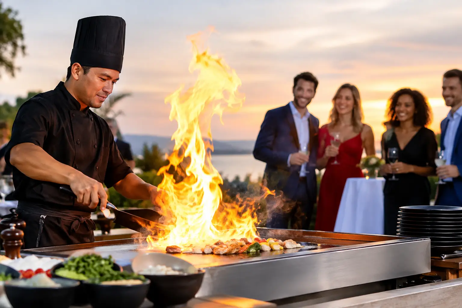Fire Show Dinner Catering for Parties That Pop